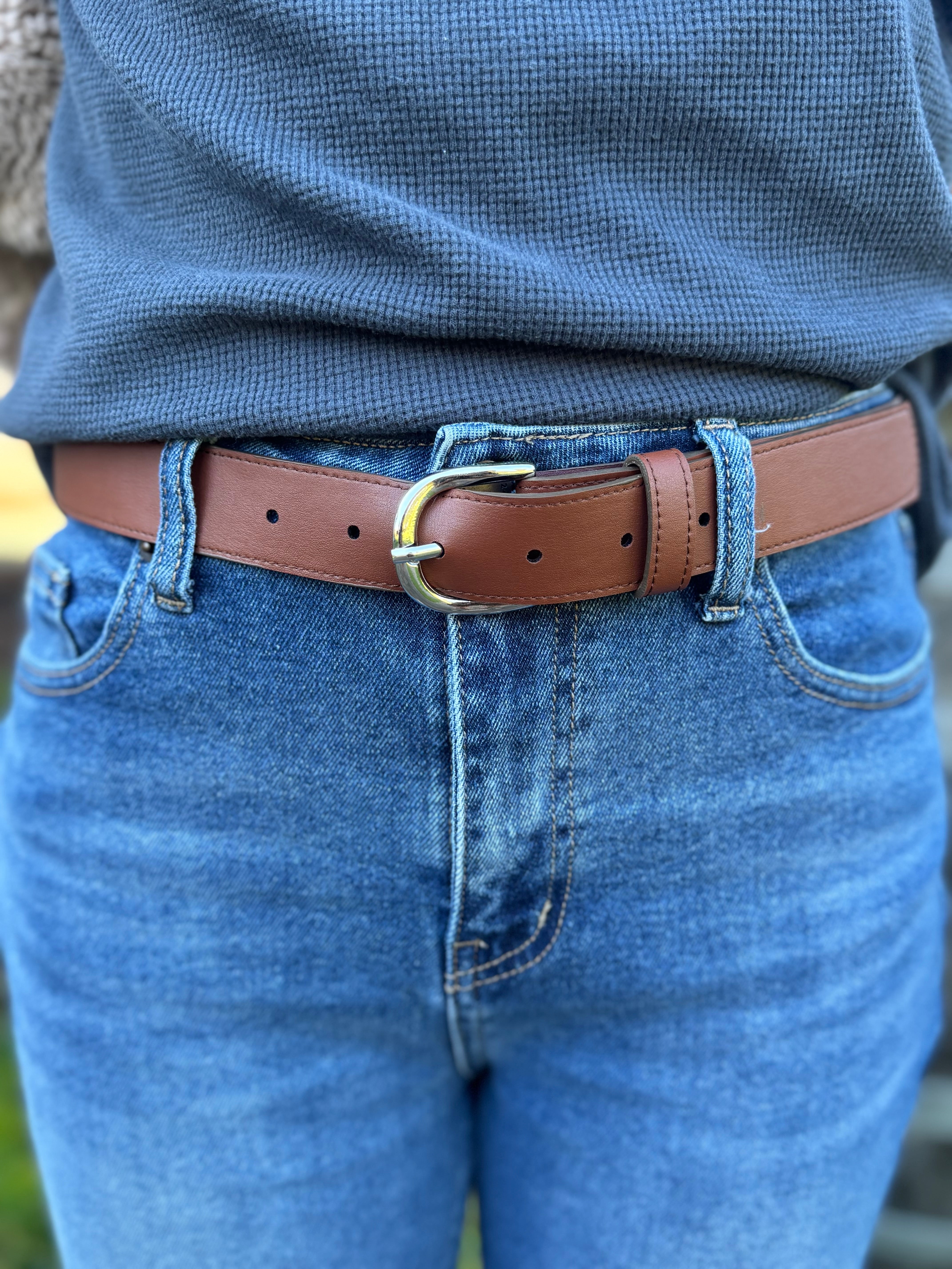 Cactus Leather Thin Belt