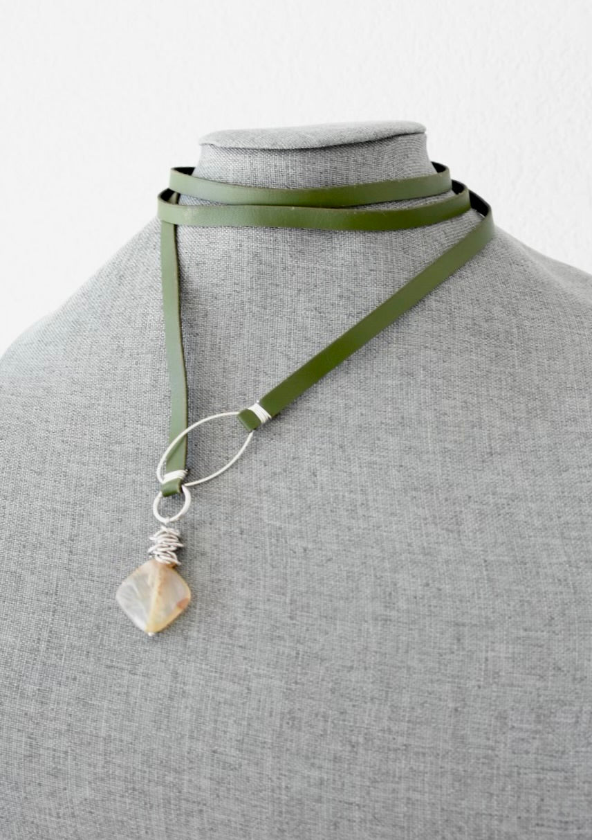 Cactus Leather Choker