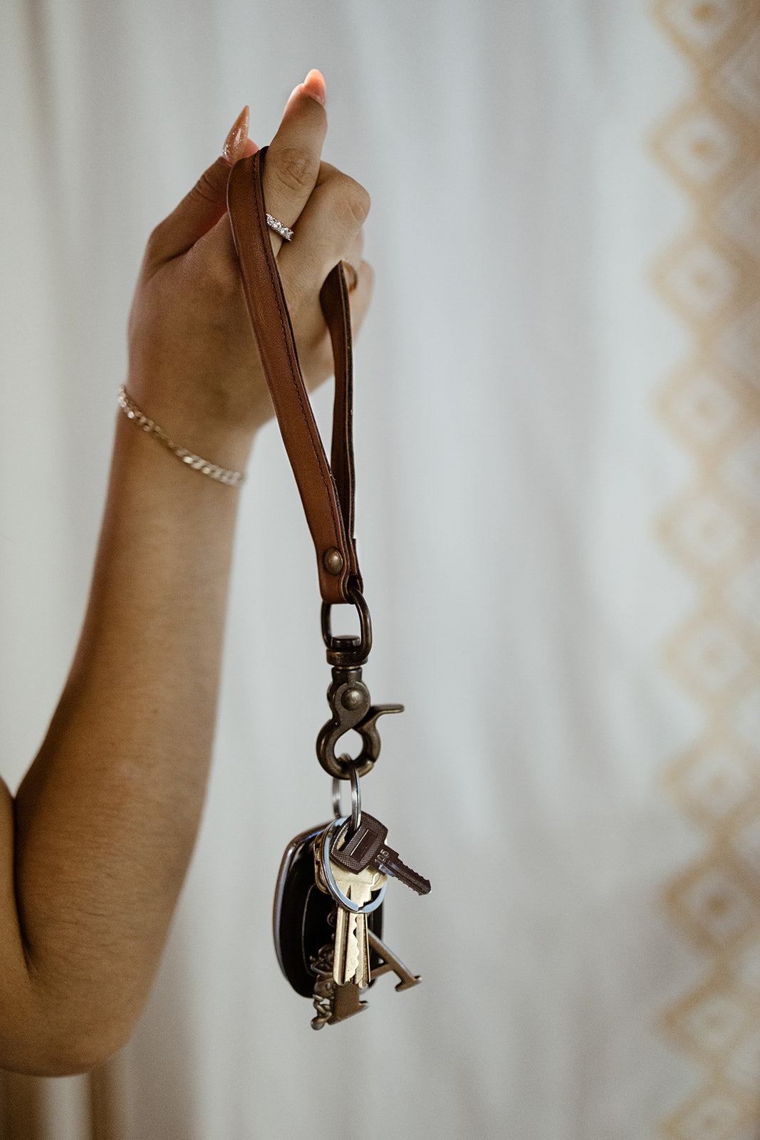 Cactus Leather Keychain